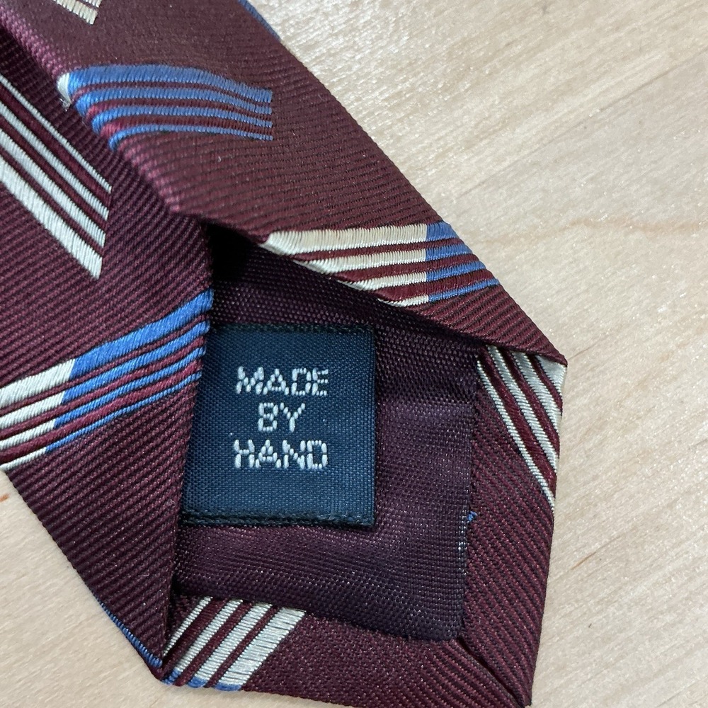 Vintage Polo Ralph Lauren Men's Brown Tan Tie 100% silk Handmade USA Geometric - Picture 3 of 4